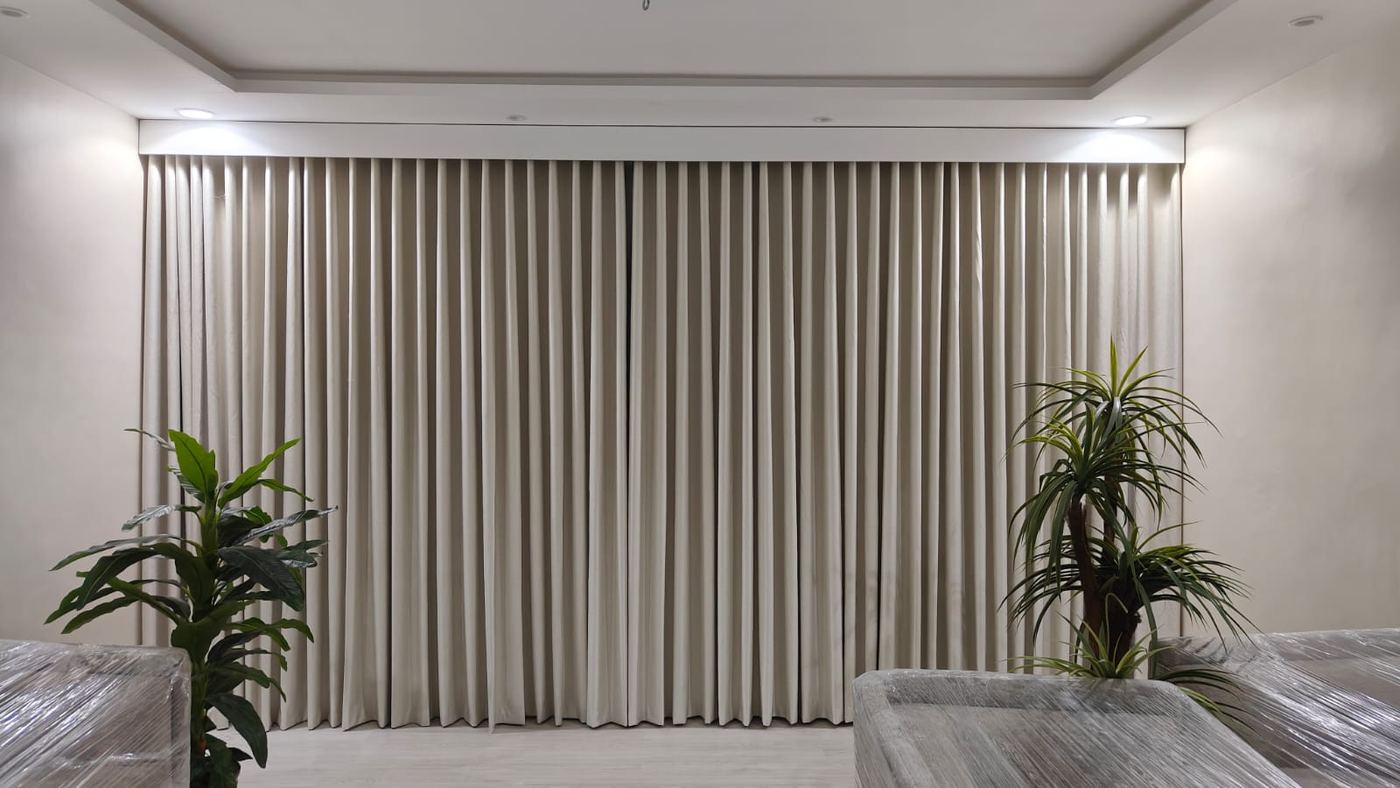 Wave pleat curtains installed by Rafa in Jeddah